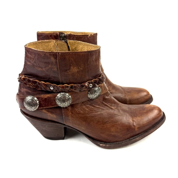 Idyllwind Ankle Boots 7 Brown Leather Charm Western Boho Miranda Lambert Bootie - Picture 4 of 13